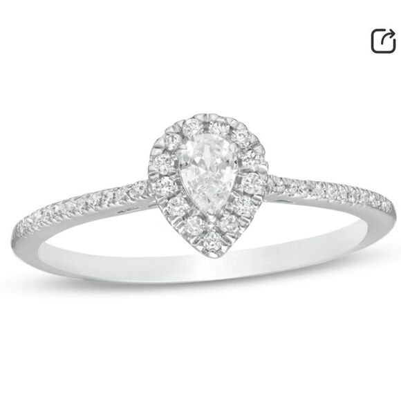 Zales teardrop shaped yellow diamond promise ring - Picture 5 of 6